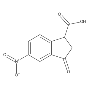 5-Nitro-3-oxo-2,3-dihydro-1H-indene-1-carboxylic acid结构式