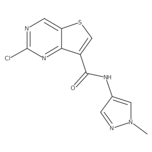 2-chloro-thieno[3,2-d]pyrimidine-7-carboxylic acid (1-methyl-1H-pyrazol-4-yl)-amide结构式