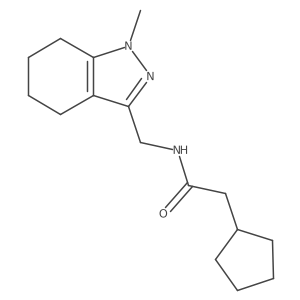 2-cyclopentyl-N-((1-methyl-4,5,6,7-tetrahydro-1H-indazol-3-yl)methyl)acetamide结构式