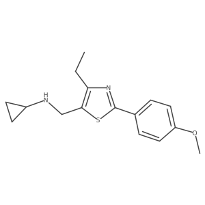 N-((4-ethyl-2-(4-methoxyphenyl)thiazol-5-yl)methyl)cyclopropanamine结构式