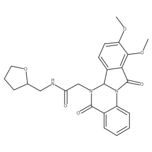 2-(9,10-dimethoxy-5,11-dioxo-6a,11-dihydroisoindolo[2,1-a]quinazolin-6(5H)-yl)-N-(tetrahydrofuran-2-ylmethyl)acetamide Structure