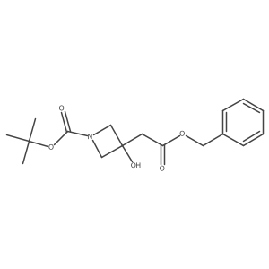 3-Azetidineacetic acid,1-[(1,1-dimethylethoxy)carbonyl]-3-hydroxy-,phenylmethyl ester Structure