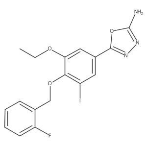 5-(3-Ethoxy-4-((2-fluorobenzyl)oxy)-5-iodophenyl)-1,3,4-oxadiazol-2-amine Structure