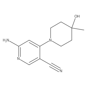 6-Amino-4-(4-hydroxy-4-methylpiperidin-1-yl)nicotinonitrile结构式