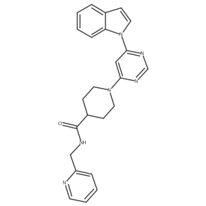 1-(6-(1H-indol-1-yl)pyrimidin-4-yl)-N-(pyridin-2-ylmethyl)piperidine-4-carboxamide Structure