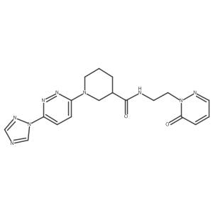 1-(6-(1H-1,2,4-triazol-1-yl)pyridazin-3-yl)-N-(2-(6-oxopyridazin-1(6H)-yl)ethyl)piperidine-3-carboxamide结构式