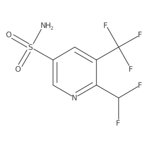 2-(Difluoromethyl)-3-(trifluoromethyl)pyridine-5-sulfonamide结构式