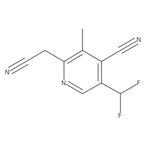 4-Cyano-5-(difluoromethyl)-3-methylpyridine-2-acetonitrile Structure