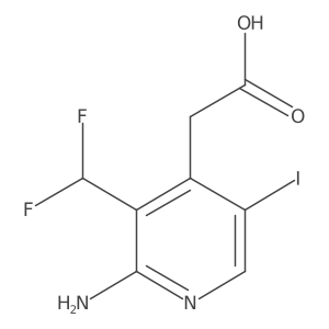 2-(2-Amino-3-(difluoromethyl)-5-iodopyridin-4-yl)acetic acid结构式