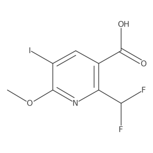 2-(Difluoromethyl)-5-iodo-6-methoxypyridine-3-carboxylic acid结构式