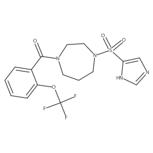 (4-((1H-imidazol-4-yl)sulfonyl)-1,4-diazepan-1-yl)(2-(trifluoromethoxy)phenyl)methanone Structure