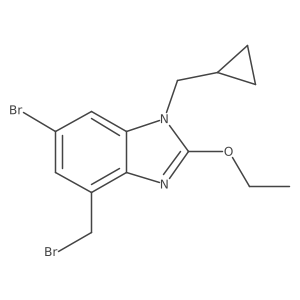 6-Bromo-4-(bromomethyl)-1-(cyclopropylmethyl)-2-ethoxy-1h-benzimidazole结构式