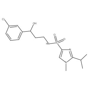 N-(3-(3-chlorophenyl)-3-hydroxypropyl)-2-isopropyl-1-methyl-1H-imidazole-4-sulfonamide Structure