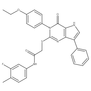 2-((3-(4-ethoxyphenyl)-4-oxo-7-phenyl-4,5-dihydro-3H-pyrrolo[3,2-d]pyrimidin-2-yl)thio)-N-(3-fluoro-4-methylphenyl)acetamide Structure