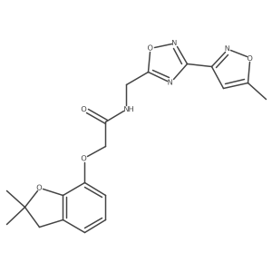 2-((2,2-dimethyl-2,3-dihydrobenzofuran-7-yl)oxy)-N-((3-(5-methylisoxazol-3-yl)-1,2,4-oxadiazol-5-yl)methyl)acetamide Structure