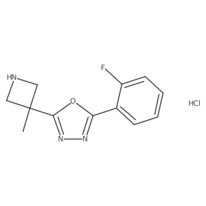2-(2-Fluorophenyl)-5-(3-methylazetidin-3-yl)-1,3,4-oxadiazole hydrochloride结构式