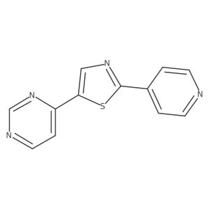 4-[2-(Pyridin-4-yl)-1,3-thiazol-5-yl]pyrimidine结构式