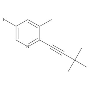 2-(3,3-Dimethylbut-1-yn-1-yl)-5-fluoro-3-methylpyridine Structure