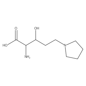 2-Amino-3-hydroxy-5-(pyrrolidin-1-yl)pentanoic acid结构式