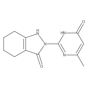 2-(4-methyl-6-oxo-1,6-dihydro-2-pyrimidinyl)-1,2,4,5,6,7-hexahydro-3H-indazol-3-one结构式