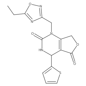 1-[(5-ethyl-1,2,4-oxadiazol-3-yl)methyl]-4-(2-thienyl)-4,7-dihydrofuro[3,4-d]pyrimidine-2,5(1H,3H)-dione Structure