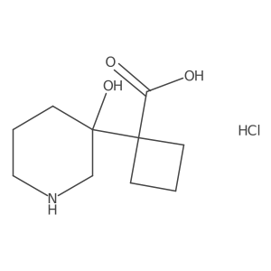 1-(3-Hydroxypiperidin-3-yl)cyclobutane-1-carboxylic acid hydrochloride Structure