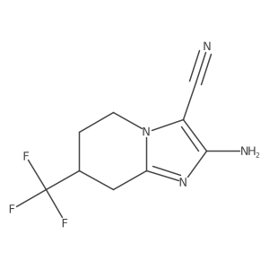 2-amino-7-(trifluoromethyl)-5H,6H,7H,8H-imidazo[1,2-a]pyridine-3-carbonitrile结构式