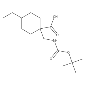 1-({[(Tert-butoxy)carbonyl]amino}methyl)-4-ethylcyclohexane-1-carboxylic acid结构式