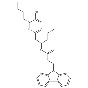 (2S)-2-[(3S)-3-({[(9H-fluoren-9-yl)methoxy]carbonyl}amino)hexanamido]hexanoic acid结构式