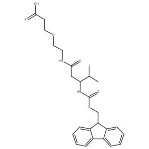 3-{2-[(3S)-3-({[(9H-fluoren-9-yl)methoxy]carbonyl}amino)-4-methylpentanamido]ethoxy}propanoic acid Structure