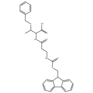 (2S,3R)-3-(benzyloxy)-2-[3-({[(9H-fluoren-9-yl)methoxy]carbonyl}amino)propanamido]butanoic acid结构式