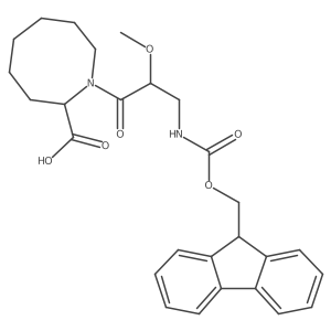 1-[3-({[(9H-fluoren-9-yl)methoxy]carbonyl}amino)-2-methoxypropanoyl]azocane-2-carboxylic acid结构式