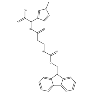 2-[3-({[(9H-fluoren-9-yl)methoxy]carbonyl}amino)propanamido]-2-(1-methyl-1H-pyrazol-4-yl)acetic acid结构式