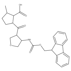 1-[4-({[(9H-fluoren-9-yl)methoxy]carbonyl}amino)oxolane-3-carbonyl]-3-methylpyrrolidine-2-carboxylic acid Structure