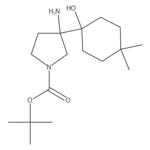 Tert-butyl 3-amino-3-(1-hydroxy-4,4-dimethylcyclohexyl)pyrrolidine-1-carboxylate Structure