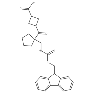 1-{1-[({[(9H-fluoren-9-yl)methoxy]carbonyl}amino)methyl]cyclopentanecarbonyl}azetidine-3-carboxylic acid结构式
