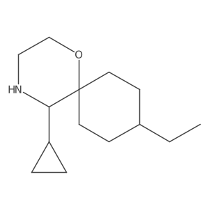 5-Cyclopropyl-9-ethyl-1-oxa-4-azaspiro[5.5]undecane结构式