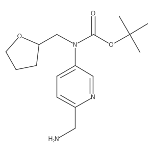 tert-butyl N-[6-(aminomethyl)pyridin-3-yl]-N-[(oxolan-2-yl)methyl]carbamate结构式