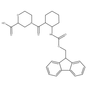 4-[2-({[(9H-fluoren-9-yl)methoxy]carbonyl}amino)cyclohexanecarbonyl]morpholine-2-carboxylic acid Structure
