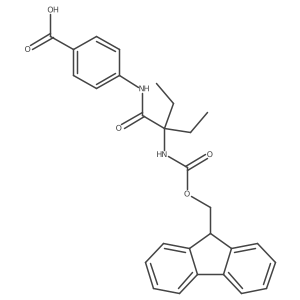 4-[2-ethyl-2-({[(9H-fluoren-9-yl)methoxy]carbonyl}amino)butanamido]benzoic acid结构式
