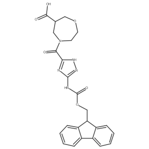 4-[5-({[(9H-fluoren-9-yl)methoxy]carbonyl}amino)-1H-1,2,4-triazole-3-carbonyl]-1,4-oxazepane-6-carboxylic acid结构式