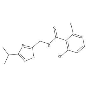 4-Chloro-2-fluoro-n-{[4-(propan-2-yl)-1,3-thiazol-2-yl]methyl}pyridine-3-carboxamide结构式