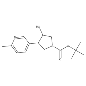 rac-tert-butyl (3R,4S)-3-hydroxy-4-(6-methylpyridin-3-yl)pyrrolidine-1-carboxylate结构式