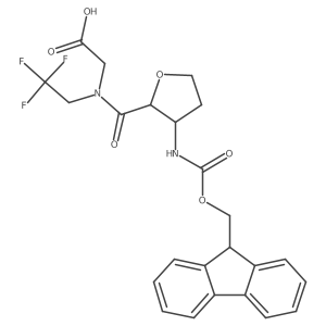 rac-2-{1-[(2R,3S)-3-({[(9H-fluoren-9-yl)methoxy]carbonyl}amino)oxolan-2-yl]-N-(2,2,2-trifluoroethyl)formamido}acetic acid Structure