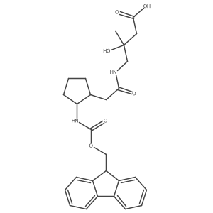 rac-4-{2-[(1R,2S)-2-({[(9H-fluoren-9-yl)methoxy]carbonyl}amino)cyclopentyl]acetamido}-3-hydroxy-3-methylbutanoic acid Structure