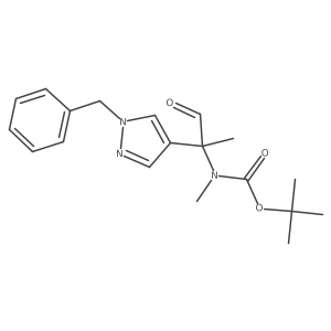 tert-butyl N-[2-(1-benzyl-1H-pyrazol-4-yl)-1-oxopropan-2-yl]-N-methylcarbamate结构式