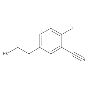 2-Fluoro-5-(2-sulfanylethyl)benzonitrile结构式