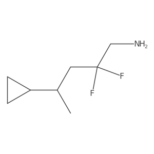 4-Cyclopropyl-2,2-difluoropentan-1-amine结构式