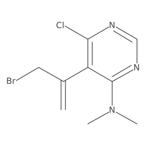 5-(3-bromoprop-1-en-2-yl)-6-chloro-N,N-dimethylpyrimidin-4-amine结构式