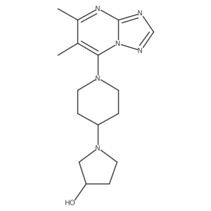 1-(1-{5,6-Dimethyl-[1,2,4]triazolo[1,5-a]pyrimidin-7-yl}piperidin-4-yl)pyrrolidin-3-ol Structure
